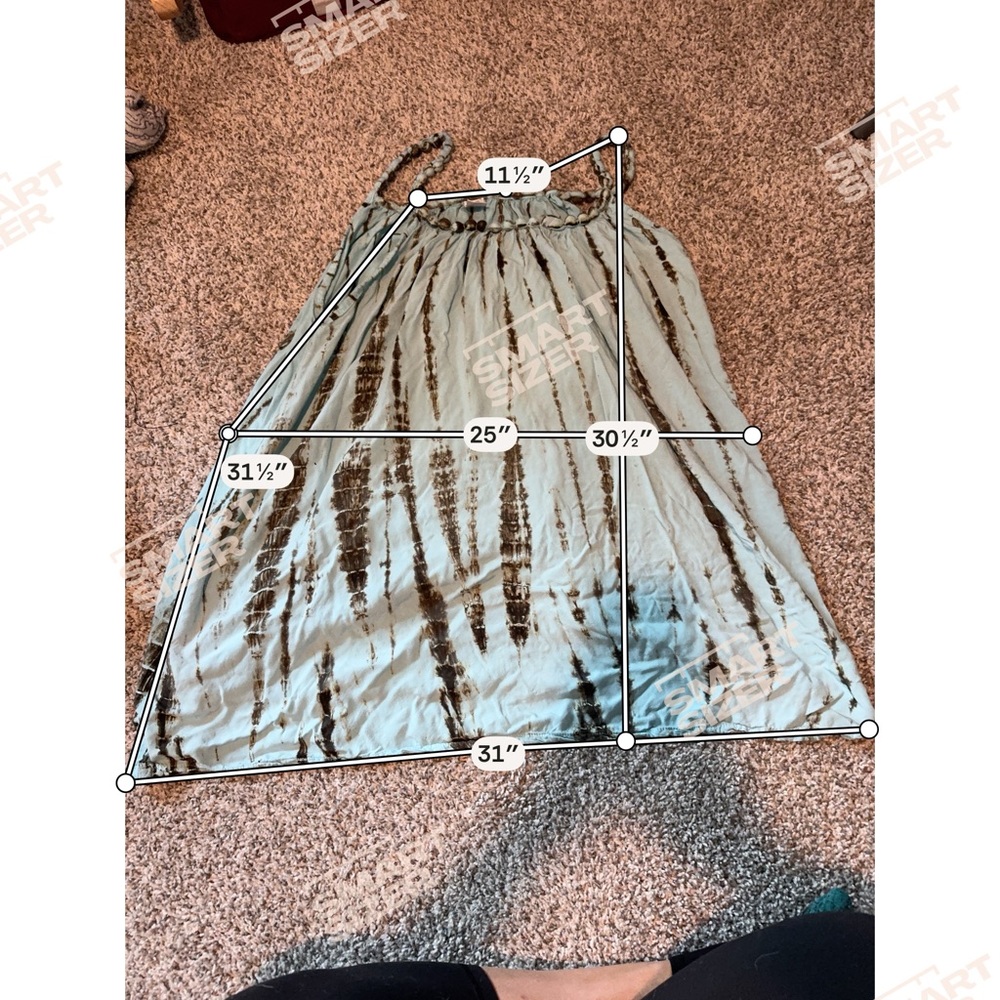 Bali Light Blue and Brown Tie-Dye Braided-Strap Tunic (one size) - Picture 6 of 7